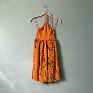 Zara x Dina Bukva Limited Novelty Print Halter Neck Dress